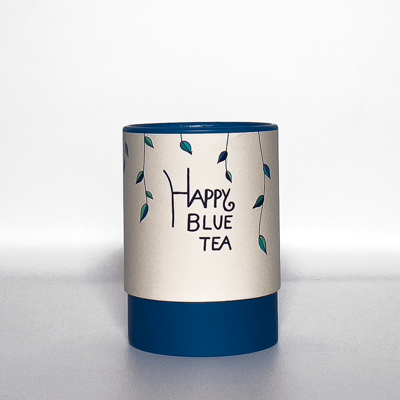 Petite boite à thé bleu