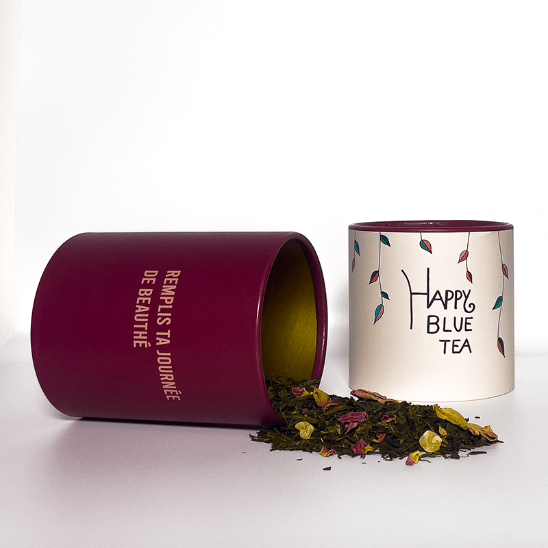 Petite boite à thé bordeaux