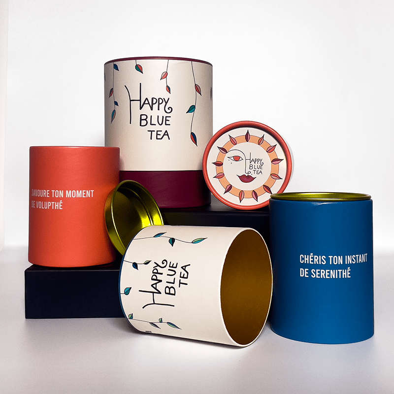 Petite boite à thé bordeaux