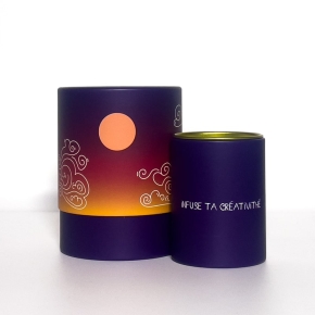 Grande boite à thé violette